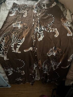 H&M Brown Tiger Print Palazzo Pants